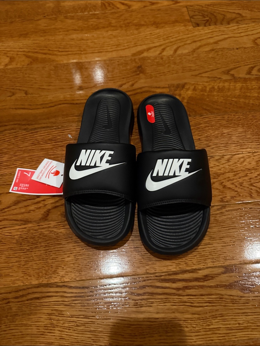 Boys Nike Black Slides